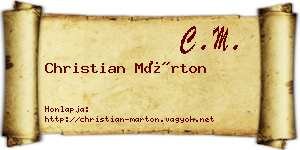 Christian Márton névjegykártya